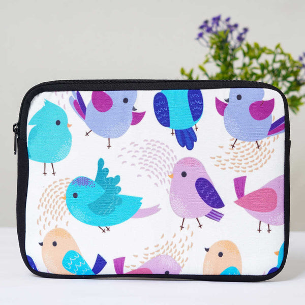 Multicolor Birds Printed Laptop Sleeve/Cover 11 inch